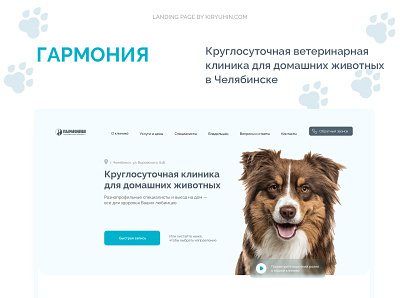 Veterinary clinic "Garmony" landing page ui ux web web design