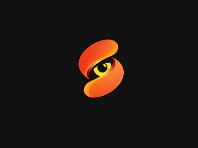 S + Eye eye logo mark orange yellow