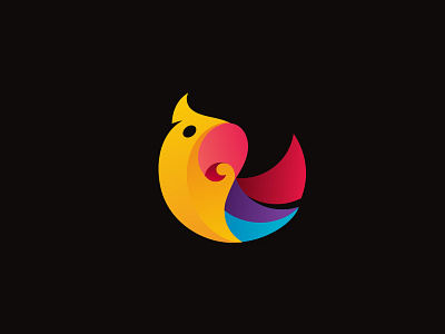 Parrot animal bird geometrical logo mark parrot simple vibrant