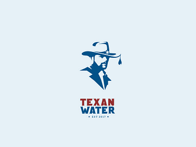 Texan Water cowboy hat logo mark negativespace shadows sherrif water