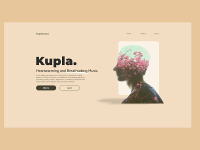 Landing page of the fan website I made for kupla! app design typography ui ux