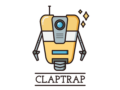 Claptrap borderlands borderlands 2 claptrap design fanart flat game icon ixdbelfast logo robot