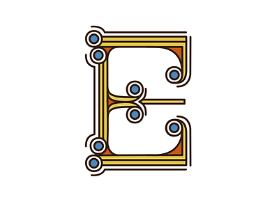 Lettering- "E" alphabet blue cap card drop e ixdbelfast lettering playing red typography yellow