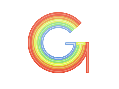 Lettering- "G" alphabet cap colour drop g ixdbelfast lettering rainbow sans serif type typography