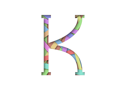 Lettering- "K" 3d alphabet bright colourful ixdbelfast k lettering paper serif shadow type typography