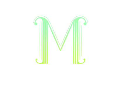 Lettering- "M" alphabet gradient green ixdbelfast lettering lines m serif type typography yellow