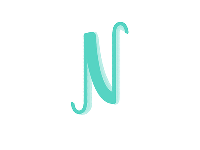 Lettering- "N" alphabet blue gradient handwriting ixdbelfast lettering n turquoise type typography watercolour