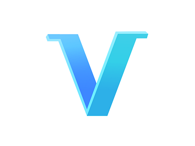 Lettering- "V" 3d alphabet block blue cap ixdbelfast letter perspective type typography v