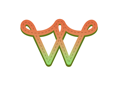 Lettering- "W" alphabet cap caps drop green ixdbelfast lettering red type typography w watermelon