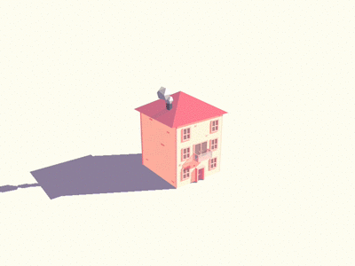 Cosy Apartments 3d animated animation apartment building cinema4d gif home house ixdbelfast scene smoke