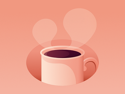 Coffee Cup coffee cup hannahlizsharp illustration ixdbelfast mug pink shadow steam tea
