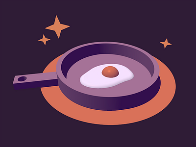 Eggy 🍳✨ 3d breakfast c4d cinema4d cooking egg food ixdbelfast orange pan purple star