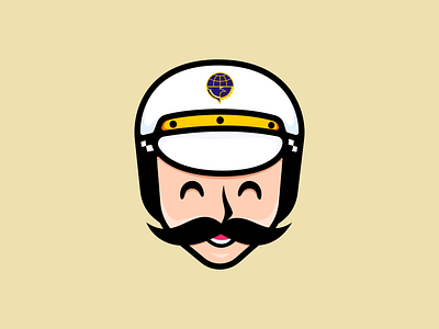 Dishub Police Head Mascot cute head helmet mascot mustache police smile