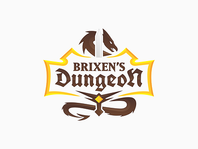 Brixen's Dungeon adventure dragon dungeon fantasy larp logo nandakrista retail sword