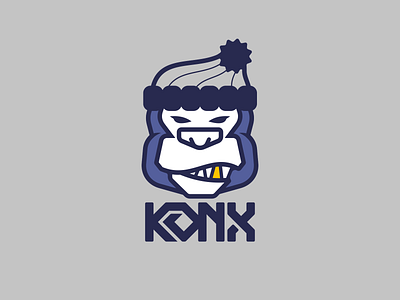 KONX animal ape bold design extreme gangster gorilla hat illustration kingkong logo mongkey nandakrista