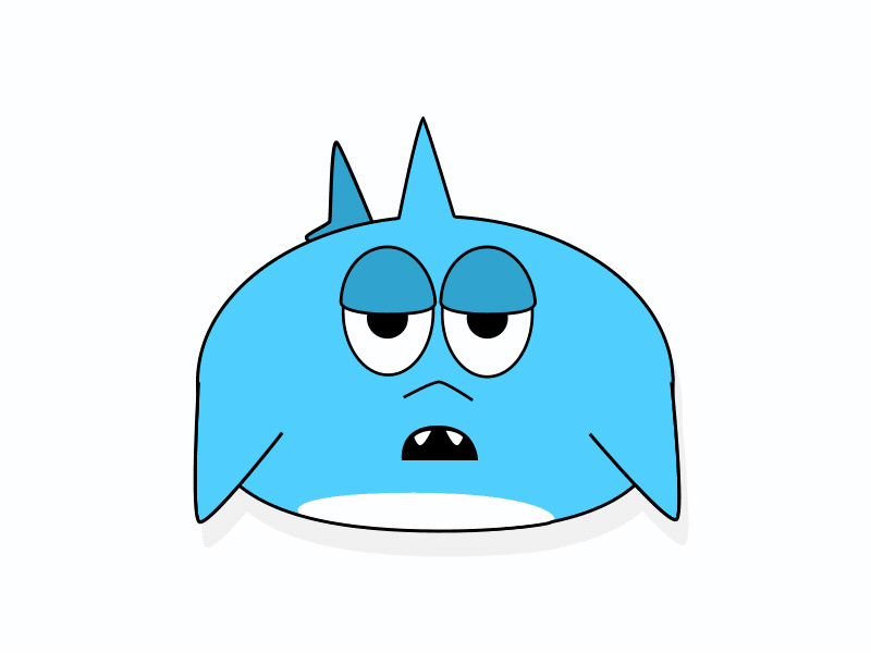 Exasperated adobe adobe illustrator after effects animation annoyed cute exasperated eye roll gif gif animation giphy illustration shark shark week sharks sharky sticker