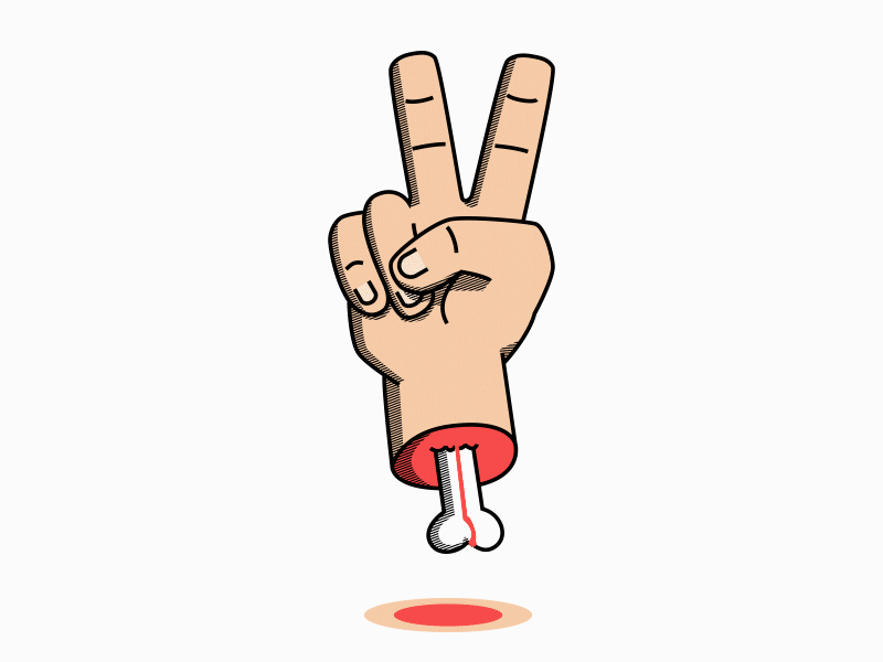 Peace Bone after effects animated bone fingers gif hand illustrator peace skate sticker