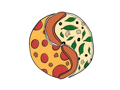 Vin Yang pizza sticker stickermule