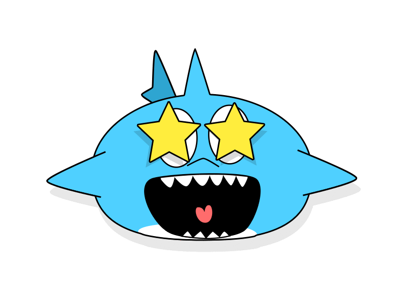 Starstruck adobe after affects animation design illustration illustrator imessage imessage stickers shark sticker