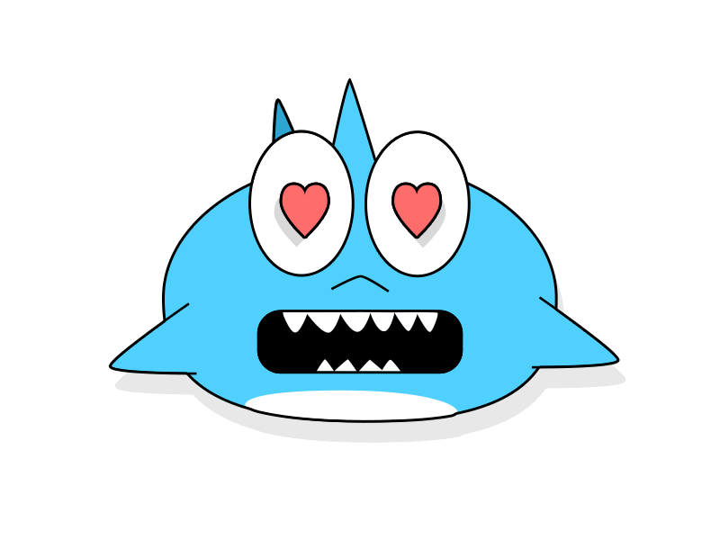 Jaw Drop animation cute design gif illustration shark sticker vector