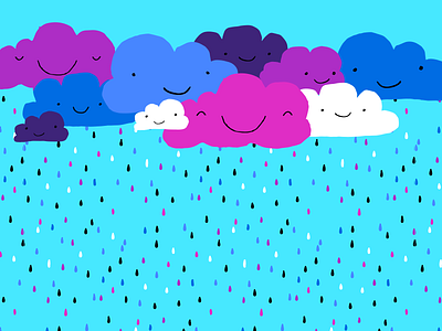 Heavy Rain clouds happy illustration rain smiles