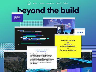 Windows 95 art direction branding f8 f8 2017 facebook developer conference website