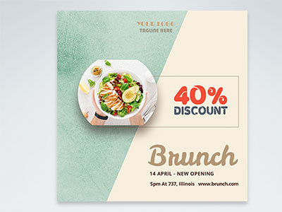 Social media template design branding design food graphic design illustration social media ux vector