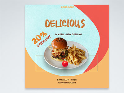 Social media template design branding design food graphic design illustration logo social media vector