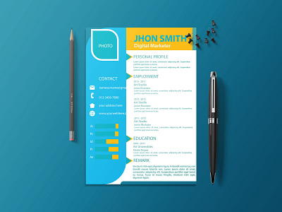 Professional Resume and Mockup template design graphic design mockup professional reume resume template