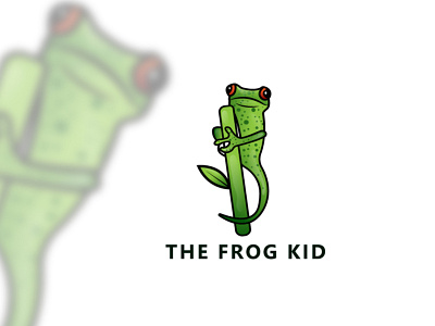 frog kid logo branding design frog froglogo gardiant graan graphic design illustration kid lineart logo minimul simple vector