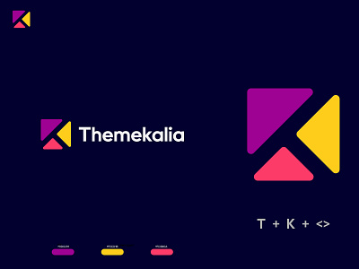 T & k letter modern logo