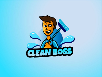 cleaning cartoon maskot branding cartoon cartoon maskot design graphic design illustration logo maskot typography ux vector