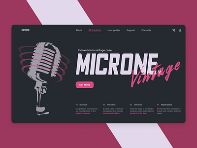 Microne microphones main screen design figma karaoke main page mic podcast sing speaker stream ui voice web web design