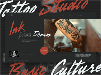 Tattoo studio adobe photoshop art design dotwork dream figma home ink minimalism old school page people skin studio tattoo salon traditional ui uiux web web design