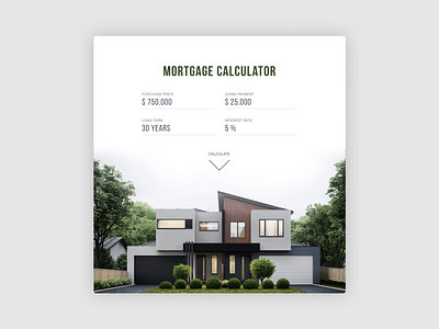 Mortgage Calculator - Daily UI 004 004 calculator daily 100 dailyui form form design home house mortgage price real estate