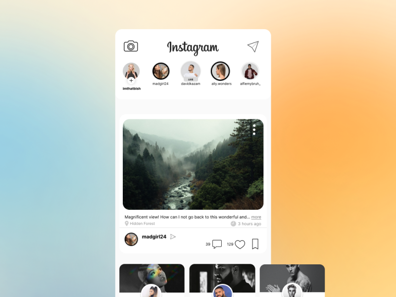 Redesigning Instagram Black and White by Chloe on Dribbble