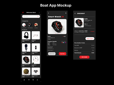 Boat App Design Mockup app design ui ux