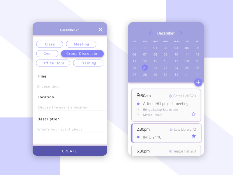 Calendar design by Jiaxin Li on Dribbble