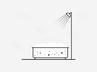 Bathtub bathtub black design illustrations minimal visual white