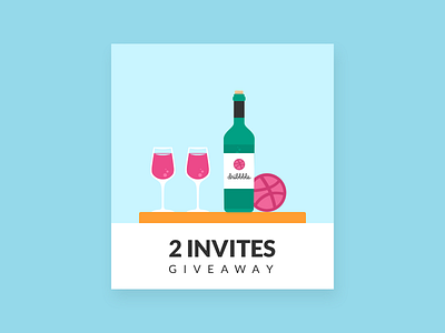 2 Dribbble Invites draft giveaway invite wine