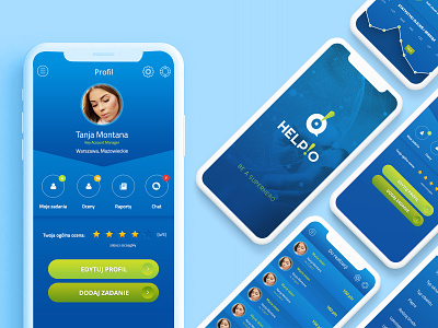 Helpio app app application blue design clean design helpio mobile web design webdesign website