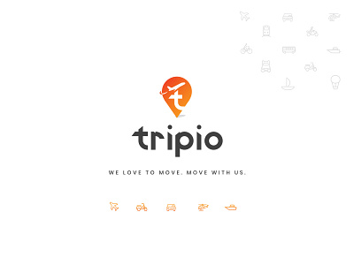 Logo tripio adobe xd app application clean design icons logo logotype mobile travel travel agency travel app traveling tripio user interface webdesign