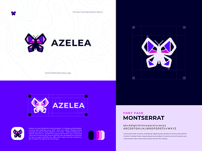 Azelea - Logo Design best logo brand logo butterfly logo creative logo fashion logo female brand female fashion female logo latest logo logo logo creator logo design logo designer minimal logo professional logo