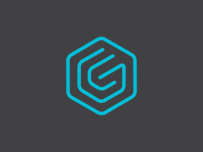 Gouvernance Expert blue brand branding flat geometric hexagonal icon identity linework logo logotype outline rounded simple vector