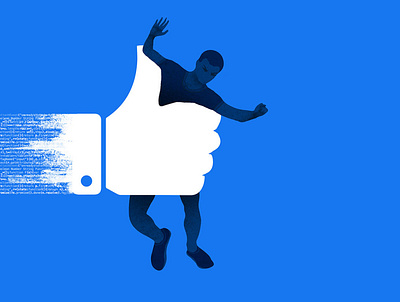 The Like Economy app blue conceptual design digital economy editorial facebook illustration illustrator people photoshop silhouette social media vector