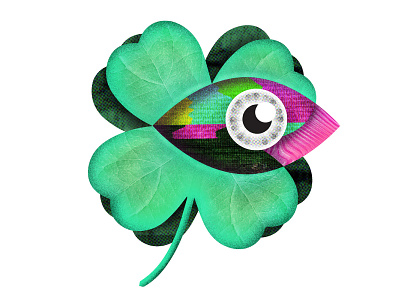 Luck clover design eye geometric graphic graphic design icon illustration logo logotype multicolor vec vector