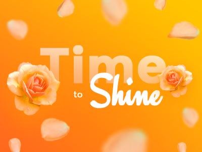 Website design banner blur depth flowers orange typography website