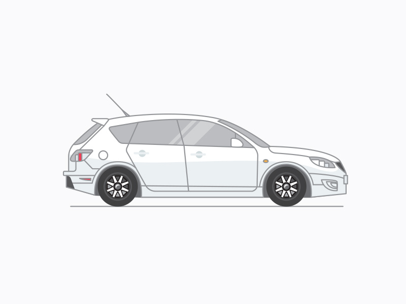 Mazda 3 Hatchback illustration flat vehicle design icon car hatchback 3 mazda