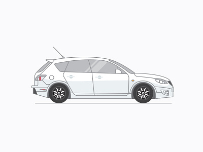 Mazda 3 Hatchback 3 car design flat hatchback icon illustration mazda vehicle