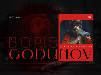 Boris Godunov afisha art black bolshoy design inspiration opera red scream theater thetre ui